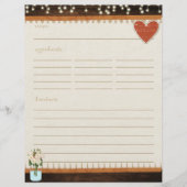 Rustic Mason Jar Kitchen Rezept Karte einfügen (Vorderseite)