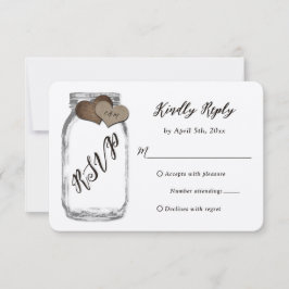 Rustic Mason Jar Kraft Papier Hochzeit RSVP