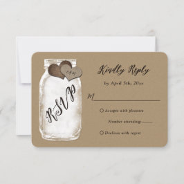 Rustic Mason Jar Kraft Papier Hochzeit RSVP