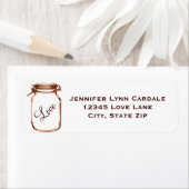 Rustic Mason Jar Liebe Rücksendeadressen-Aufkleber (Insitu)