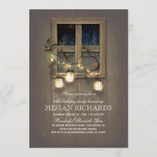 Rustic Mason Jar Lights Barn Geburtstagsparty Einladung