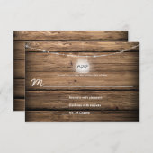 Rustic Mason Jar Lights Barn Wood RSVPs RSVP Karte (Vorne/Hinten)