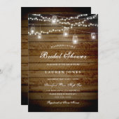 Rustic Mason Jar Lights Bridal Dusche Einladung (Vorne/Hinten)