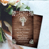 Rustic Mason Jar Lights Budget Hochzeit Einladung