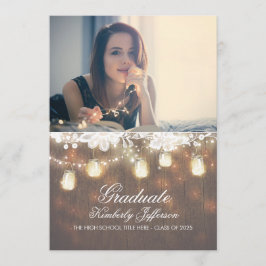 Rustic Mason Jar Lights Foto Graduation Party Einladung