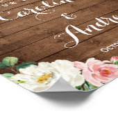 Rustic Mason Jar Lights Lace Floral Wedding Sign Poster (Ecke)