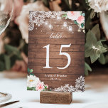 Rustic Mason Jar Lights Lace Floral Wedding Tischnummer<br><div class="desc">Rustikale Mason Jar Lights Lace Floral Wedding Tischnummer Card. (1) Bitte passen Sie diese Vorlage einzeln an (z.B. von Nummer 1 bis xx) und fügen Sie jede Zahlenkarte separat in Ihren Warenkorb ein. (2) Für weitere Anpassungen klicken Sie bitte auf den Link "Weiter anpassen" und verwenden Sie unser Designwerkzeug, um...</div>