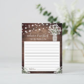 Rustic Mason Jar Lights Monogram Wedding Advice (Stehend Vorderseite)