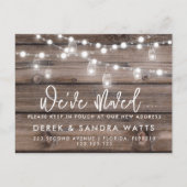 Rustic Mason Jar Lights Neue Adresse wir verschobe Ankündigungspostkarte (Vorderseite)