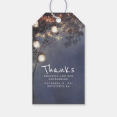 Rustic Mason Jar Lights Tree Wedding Geschenkanhänger (Vorderseite)