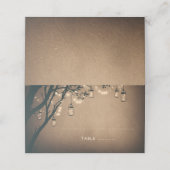 Rustic Mason Jar Lights Tree Wedding Platzkarte (Außenseite Aufgefaltet)