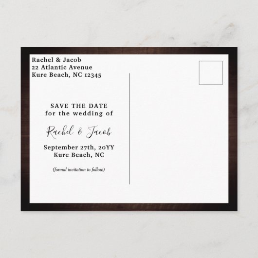 Rustic Mason Jar Lights Wedding Save the Date Postkarte (Rückseite)