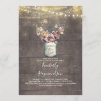Rustic Mason Jar Mauve und Gold Baby Dusche