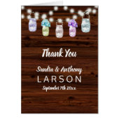 Rustic Mason Jar mit Lichter Hochzeit Vielen Dank (Vorne)