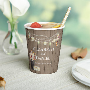 Rustic Mason Jar Personalisiert Brautparty Paper Pappbecher