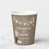 Rustic Mason Jar Personalisiert Brautparty Paper  Pappbecher (Vorderseite)