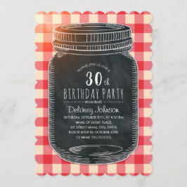 Rustic Mason Jar Picnic 30. Geburtstag Party Einladung
