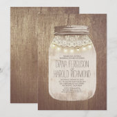 Rustic Mason Jar Probe Dinner Einladung (Vorne/Hinten)