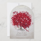 Rustic Mason Jar Red Tree Brown Trunk Wedding Einladung (Rückseite)