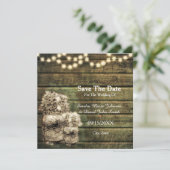 Rustic Mason Jar Save the Date (Stehend Vorderseite)