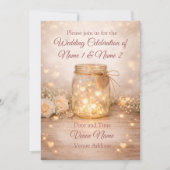 Rustic Mason Jar Save the Date - also digital DL (Vorderseite)