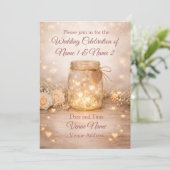 Rustic Mason Jar Save the Date - also digital DL (Stehend Vorderseite)