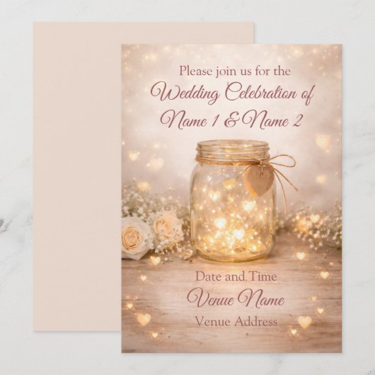 Rustic Mason Jar Save the Date - also digital DL (Vorne/Hinten)