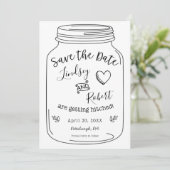 Rustic Mason Jar Save the Date mit Foto Einladung (Stehend Vorderseite)