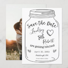 Rustic Mason Jar Save the Date mit Foto Einladung