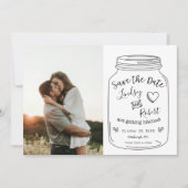 Rustic Mason Jar Save the Date mit Foto Einladung (Vorderseite)