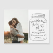 Rustic Mason Jar Save the Date mit Foto Magnetkarte (Vorderseite)