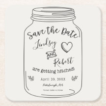 Rustic Mason Jar Save the Date