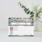 Rustic Mason Jar Shabby Chic Rezept Karte (Stehend Vorderseite)