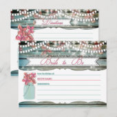 Rustic Mason Jar Shabby Chic Rezept Karte (Vorne/Hinten)