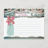 Rustic Mason Jar Shabby Chic Rezept Karte (Rückseite)