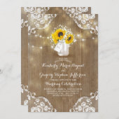 Rustic Mason Jar Sonnenblumen Einladungen für Hoch (Vorne/Hinten)