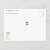 Rustic Mason Jar Sonnenblumen Lichter Paare Dusche Postkarte (Rückseite)