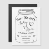 Rustic Mason Jar Speichern Sie das Date Magnet (Vorne/Hinten)