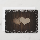 Rustic Mason Jar String Lights Barn Wood Wedding Save The Date (Rückseite)