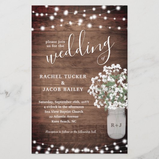 Rustic Mason Jar String Lights Budget Hochzeit (Vorderseite)