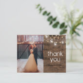 Rustic Mason Jar String Lights Foto Vielen Dank Einladung (Stehend Vorderseite)