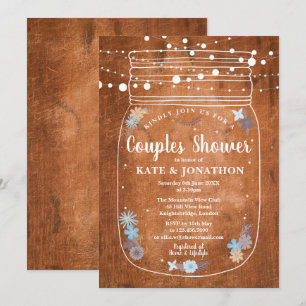 Rustic Mason Jar String Lights Paare Dusche Einladung