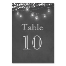 Rustic Mason Jar String Lights Tischnummer