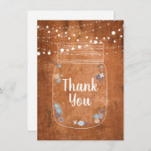 Rustic Mason Jar String Lights Vielen Dank Dankeskarte (Vorne/Hinten)
