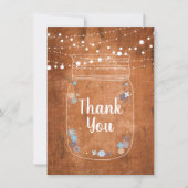 Rustic Mason Jar String Lights Vielen Dank Dankeskarte (Vorderseite)