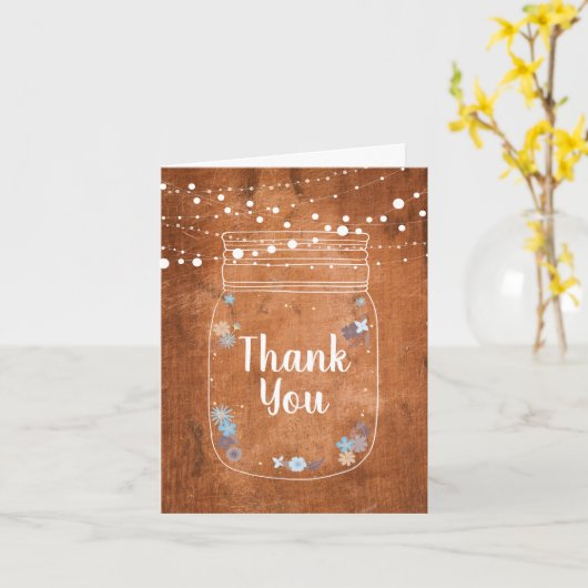 Rustic Mason Jar String Lights Vielen Dank Karte (Gelbe Blume)