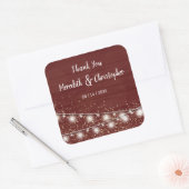 Rustic Mason Jar String Lights Vielen Dank Quadratischer Aufkleber (Umschlag)