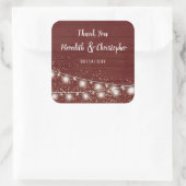 Rustic Mason Jar String Lights Vielen Dank Quadratischer Aufkleber (Tasche)