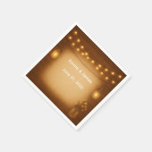 Rustic Mason Jar & String Lights Wedding Napkins Serviette (Ecke)