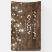 Rustic Mason Jar String Lights Wedding Willkommen Banner (Vertikal)